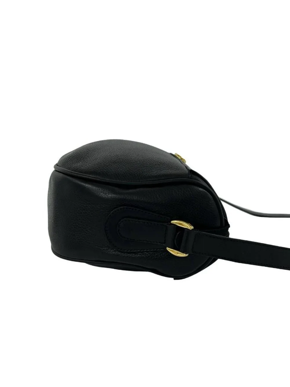 Gucci Vintage GG Logo Leather Shoulder Bag Pochette Black